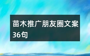 苗木推廣朋友圈文案36句