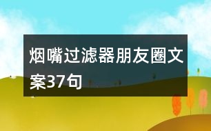 煙嘴過濾器朋友圈文案37句