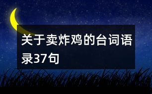 關于賣炸雞的臺詞語錄37句