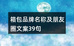 箱包品牌名稱及朋友圈文案39句