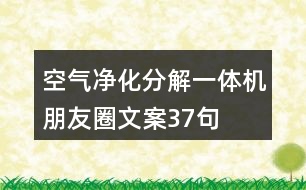 空氣凈化分解一體機(jī)朋友圈文案37句