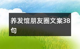 養(yǎng)發(fā)館朋友圈文案38句