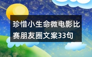 珍惜小生命微電影比賽朋友圈文案33句