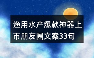 漁用水產(chǎn)爆款神器上市朋友圈文案33句