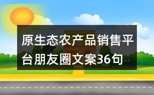 原生態(tài)農(nóng)產(chǎn)品銷售平臺(tái)朋友圈文案36句