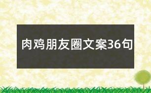 肉雞朋友圈文案36句