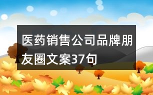 醫(yī)藥銷售公司品牌朋友圈文案37句