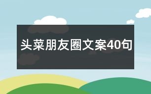 頭菜朋友圈文案40句