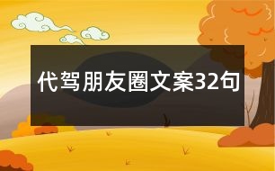 代駕朋友圈文案32句