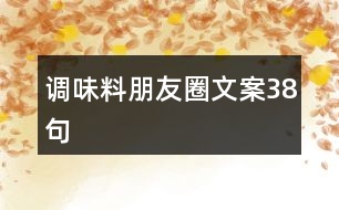 調味料朋友圈文案38句