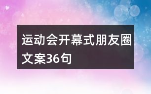 運(yùn)動(dòng)會(huì)開幕式朋友圈文案36句