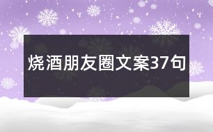 燒酒朋友圈文案37句