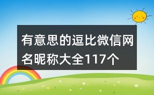 有意思的逗比微信網(wǎng)名昵稱(chēng)大全117個(gè)