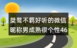 桀驁不羈好聽(tīng)的微信昵稱男成熟很個(gè)性461個(gè)