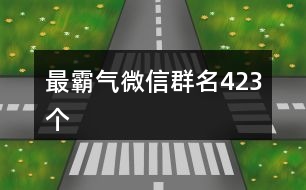 最霸氣微信群名423個