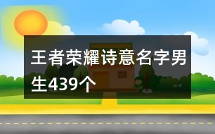 王者榮耀詩意名字男生439個(gè)