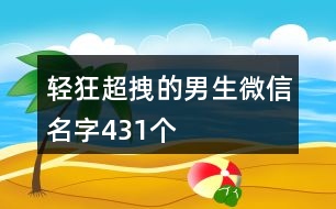 輕狂超拽的男生微信名字431個