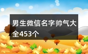 男生微信名字帥氣大全453個(gè)