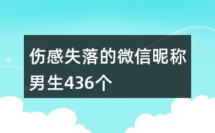 傷感失落的微信昵稱男生436個