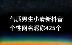 氣質(zhì)男生小清新抖音個(gè)性網(wǎng)名昵稱425個(gè)