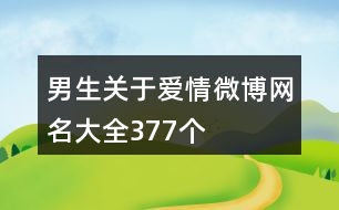 男生關(guān)于愛情微博網(wǎng)名大全377個