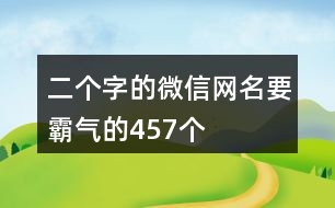 二個(gè)字的微信網(wǎng)名要霸氣的457個(gè)