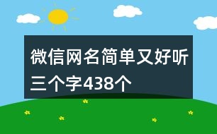 微信網名簡單又好聽三個字438個