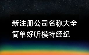 新注冊公司名稱大全簡單好聽,模特經(jīng)紀(jì)團(tuán)隊名字大全407個