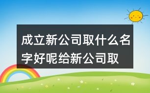 成立新公司取什么名字好呢,給新公司取名字大全387個(gè)