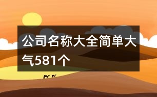 公司名稱大全簡單大氣581個(gè)