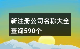 新注冊公司名稱大全查詢590個