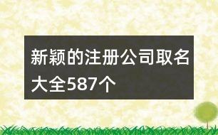 新穎的注冊公司取名大全587個