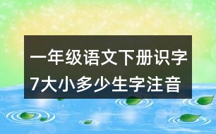 一年級語文下冊識(shí)字7：大小多少生字注音組詞