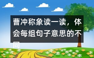 曹沖稱象讀一讀，體會(huì)每組句子意思的不同，再用加點(diǎn)的詞語各說一句話。