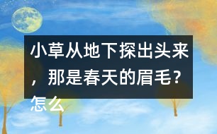 小草從地下探出頭來，那是春天的眉毛？怎么讀更好