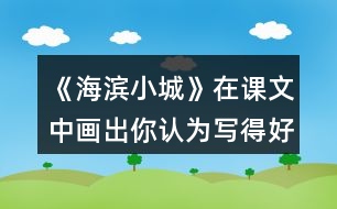 《海濱小城》在課文中畫出你認(rèn)為寫得好的句子，抄寫下來和同學(xué)交流。