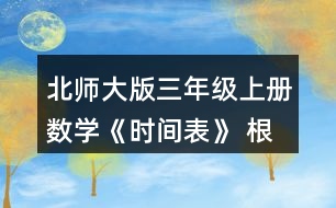 北師大版三年級上冊數(shù)學《時間表》 根據(jù)小蘭和古麗的話，將時間表補充完整。