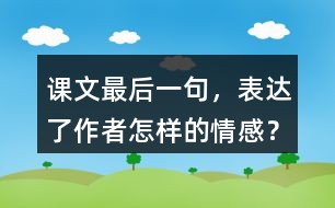 課文最后一句，表達了作者怎樣的情感？