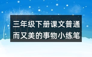 三年級(jí)下冊(cè)課文普通而又美的事物小練筆