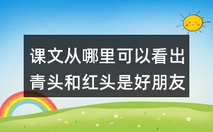 課文從哪里可以看出青頭和紅頭是好朋友？