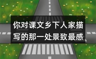 你對課文鄉(xiāng)下人家描寫的那一處景致最感興趣？