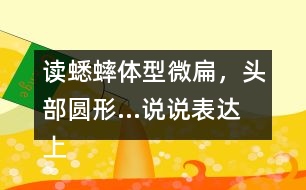 讀蟋蟀體型微扁，頭部圓形...說(shuō)說(shuō)表達(dá)上與課文有何不同