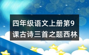 四年級語文上冊第9課古詩三首之題西林壁讀后感