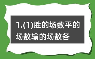 1.(1)勝的場數(shù)、平的場數(shù)、輸?shù)膱鰯?shù)各占總場數(shù)的幾分之幾? (2)用最簡分數(shù)表示，說一說你是怎樣約分的。 (3)請你再舉一個例子說明約分的過程，并與同伴交流。