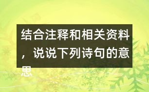 結(jié)合注釋和相關(guān)資料，說說下列詩句的意思，王師北定中原日，家祭無忘告乃翁。