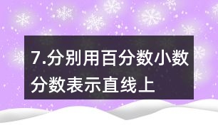 7.分別用百分?jǐn)?shù)、小數(shù)、分?jǐn)?shù)表示直線上的各店。