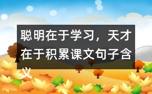 聰明在于學(xué)習(xí)，天才在于積累課文句子含義分析