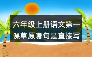 六年級上冊語文第一課草原哪句是直接寫草原景色的？