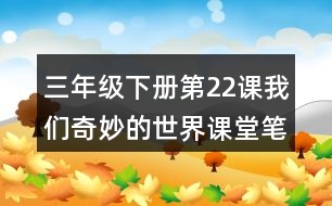 三年級下冊第22課我們奇妙的世界課堂筆記之重難點(diǎn)歸納