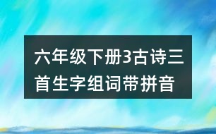 六年級下冊3古詩三首生字組詞帶拼音